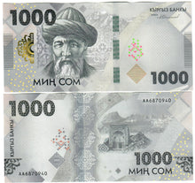 Load image into Gallery viewer, SET Kyrgyzstan 200, 500 &amp; 1000 Som 2023 UNC
