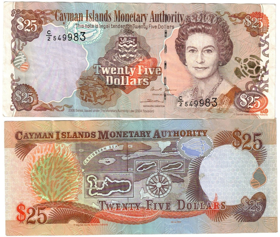 Cayman Islands 25 Dollars 2006 VF