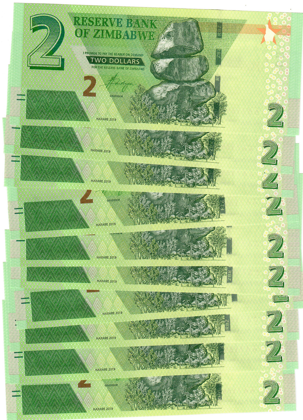 Zimbabwe 10x 2 Dollars 2019 (2020) UNC