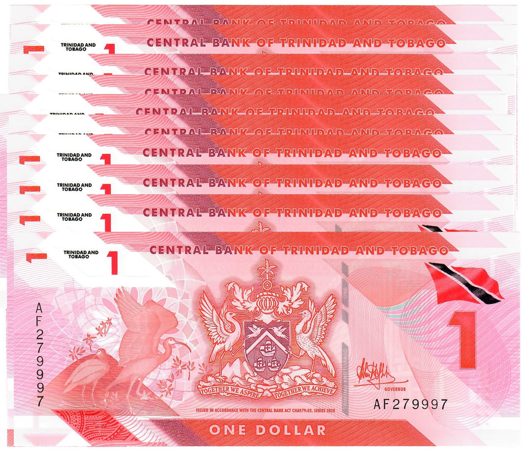 Trinidad and Tobago 10x 1 Dollar 2020 UNC