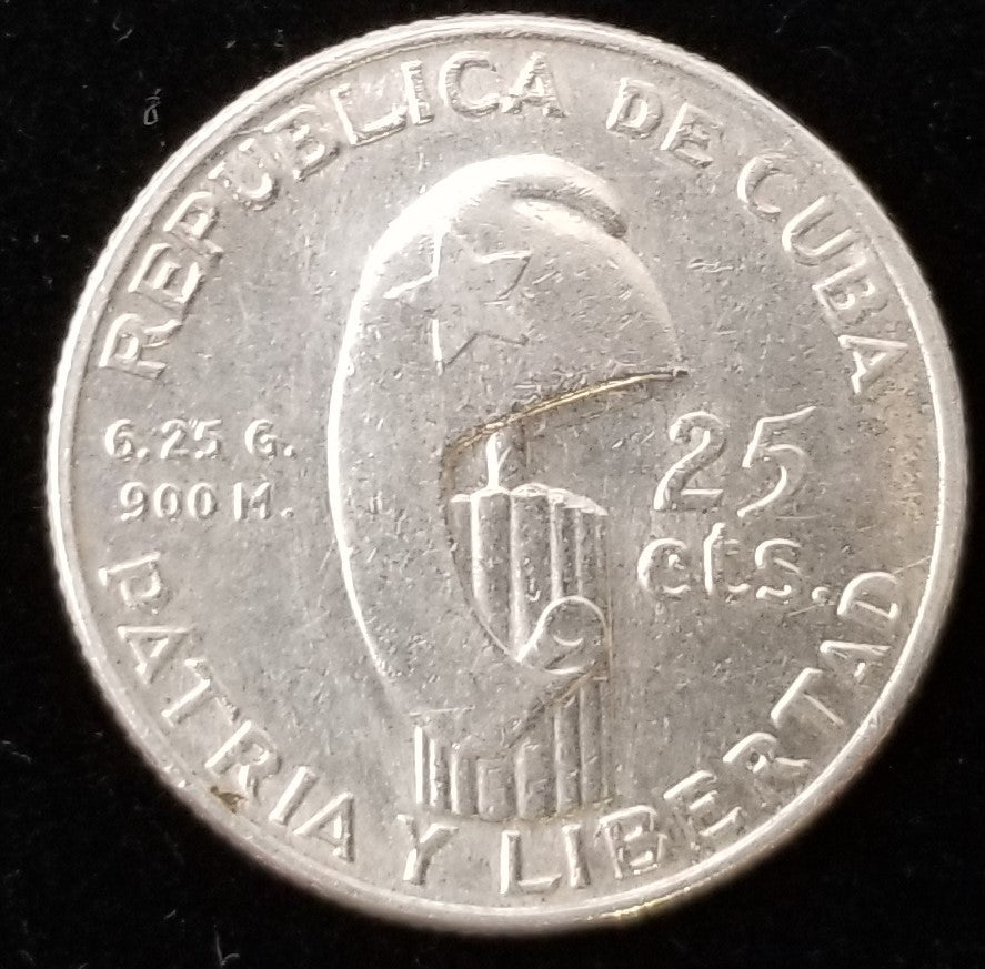 Caribbean 25 Centavos 1853-1953 90.0% Silver [4]
