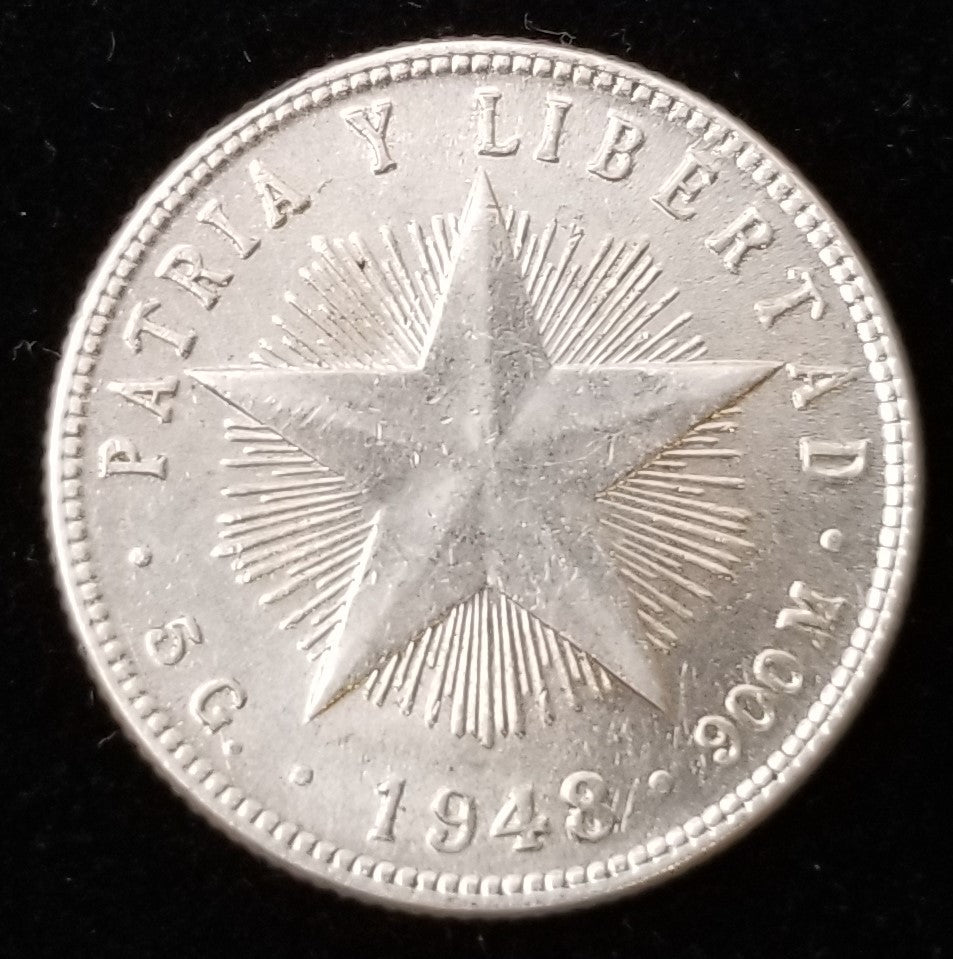 Caribbean 20 Centavos 1948 90.0% Silver [4]