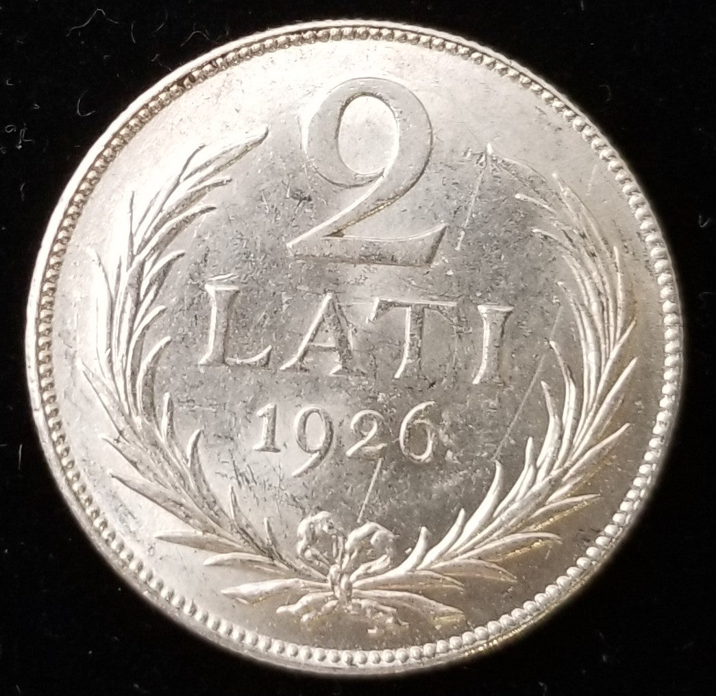 Latvia 2 Lati 1926 83.5% Silver