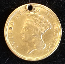 Load image into Gallery viewer, United States 3 Dollars 1854 90.00% Fine Gold Indian Princess Head
