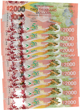 Load image into Gallery viewer, Guyana 10x 2000 Dollars 2022 UNC
