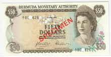 Load image into Gallery viewer, Bermuda 50 Dollars 1978 UNC SPECIMEN
