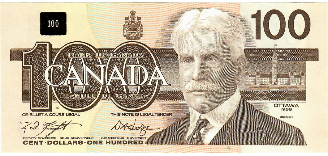 Canada 100 Dollars 1988 UNC 