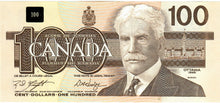 Load image into Gallery viewer, Canada 100 Dollars 1988 UNC &quot;BJV&quot; Knight-Dodge RADAR

