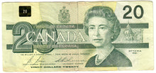 Load image into Gallery viewer, Canada 20 Dollars 1991 F &quot;AIW&quot; Bonin-Thiessen
