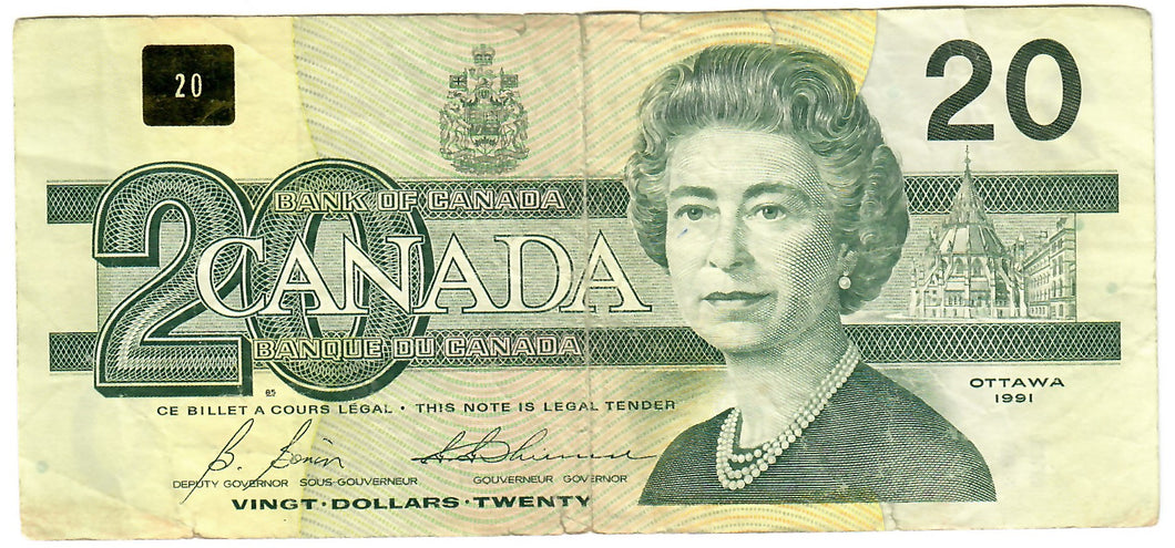 Canada 20 Dollars 1991 F 