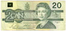 Load image into Gallery viewer, Canada 20 Dollars 1991 F &quot;AIY&quot; Bonin-Thiessen
