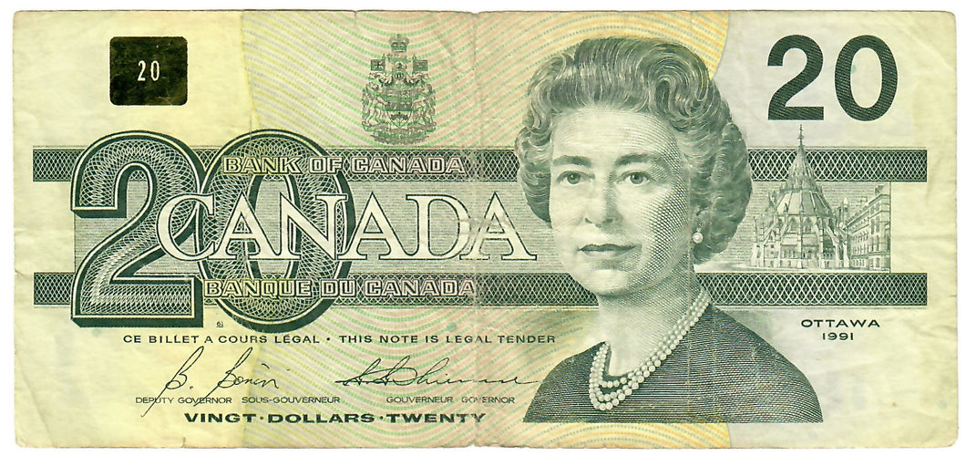 Canada 20 Dollars 1991 F 