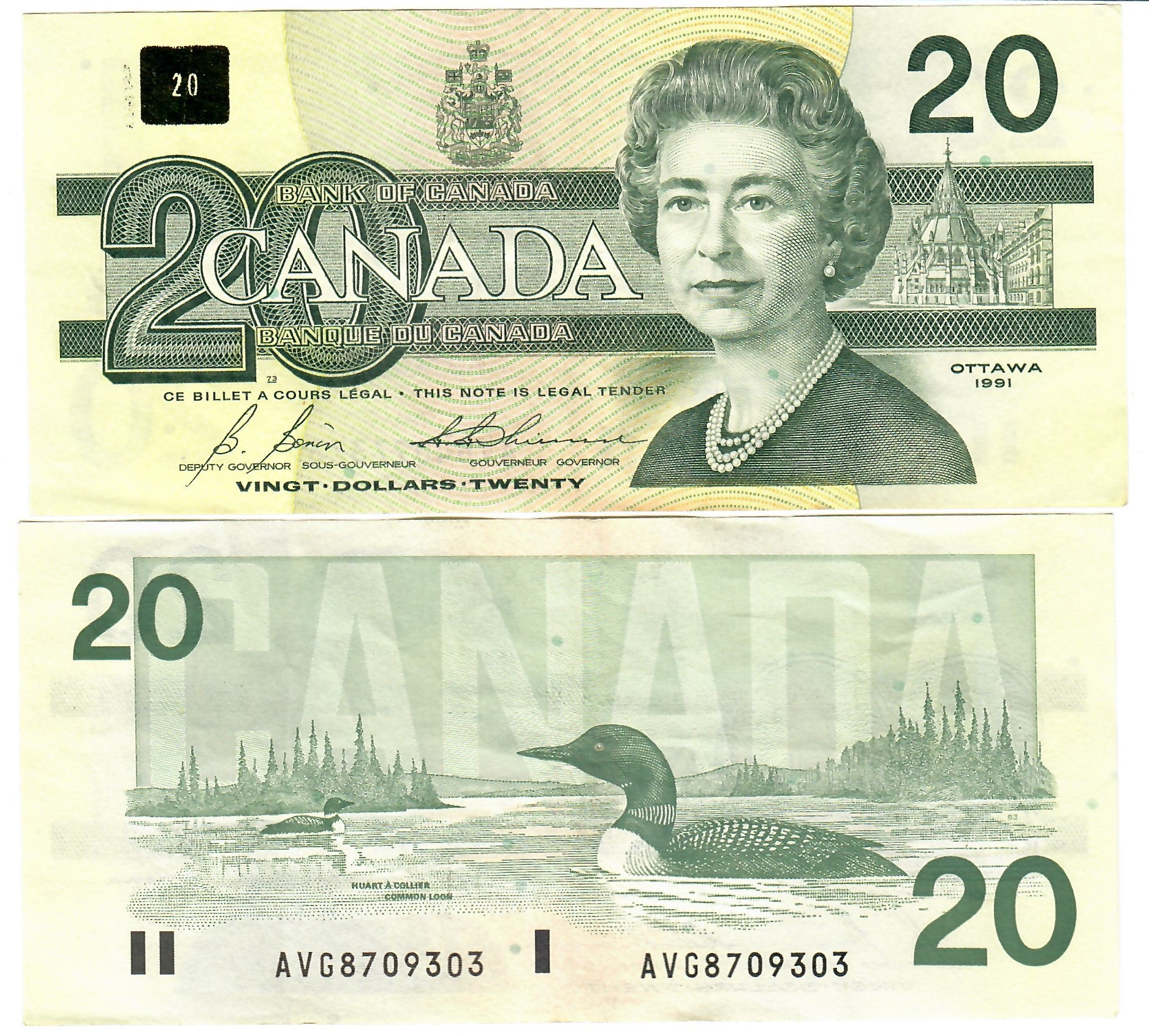 Canada 20 Dollars 1991 EF 