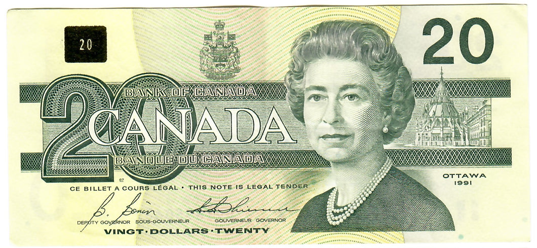 Canada 20 Dollars 1991 EF 