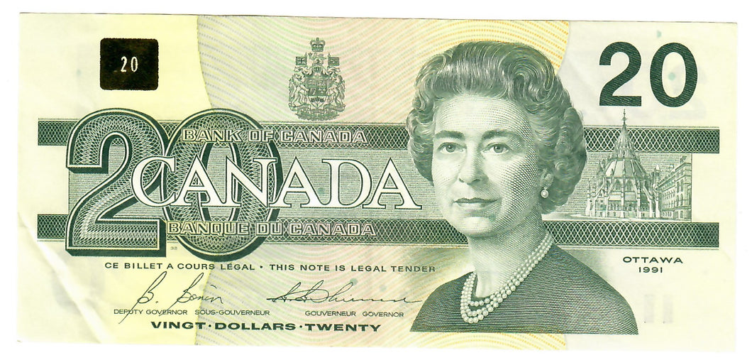 Canada 20 Dollars 1991 VF/EF 
