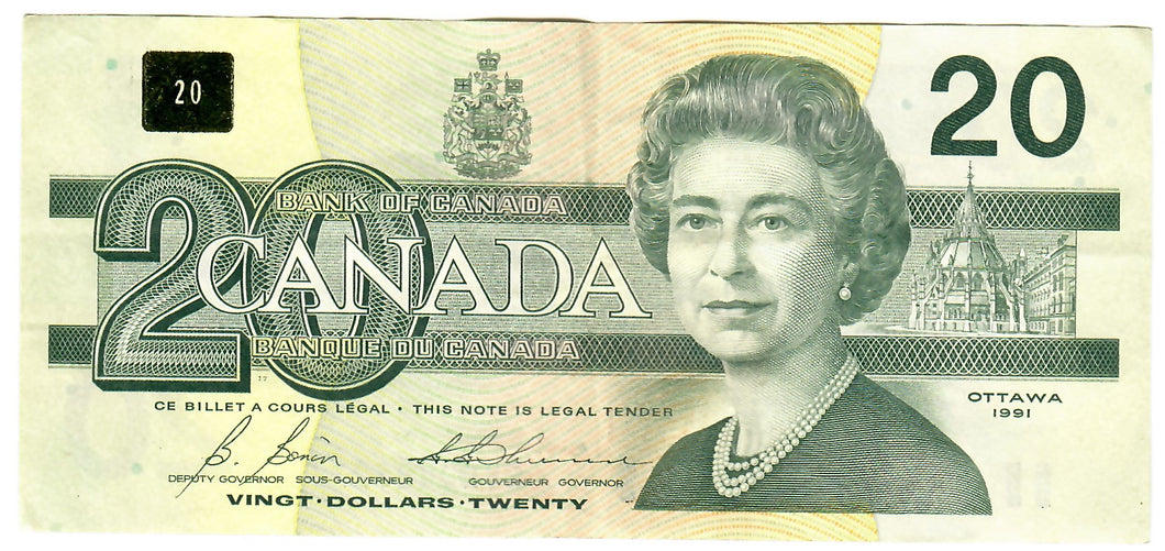 Canada 20 Dollars 1991 VF 
