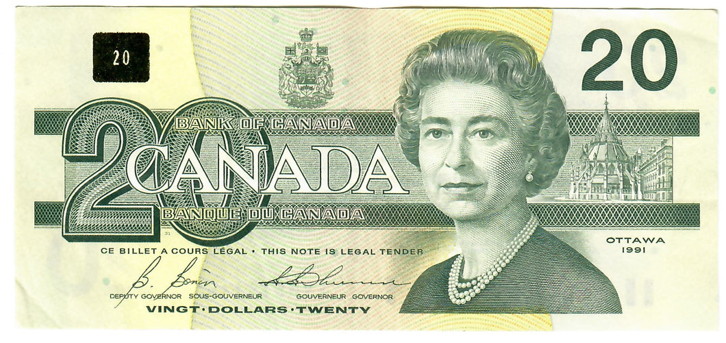 Canada 20 Dollars 1991 EF 