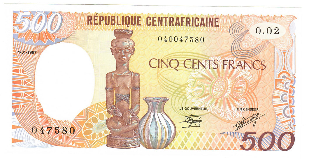 Central African Republic 500 Francs (Central Africa) 1987 UNC