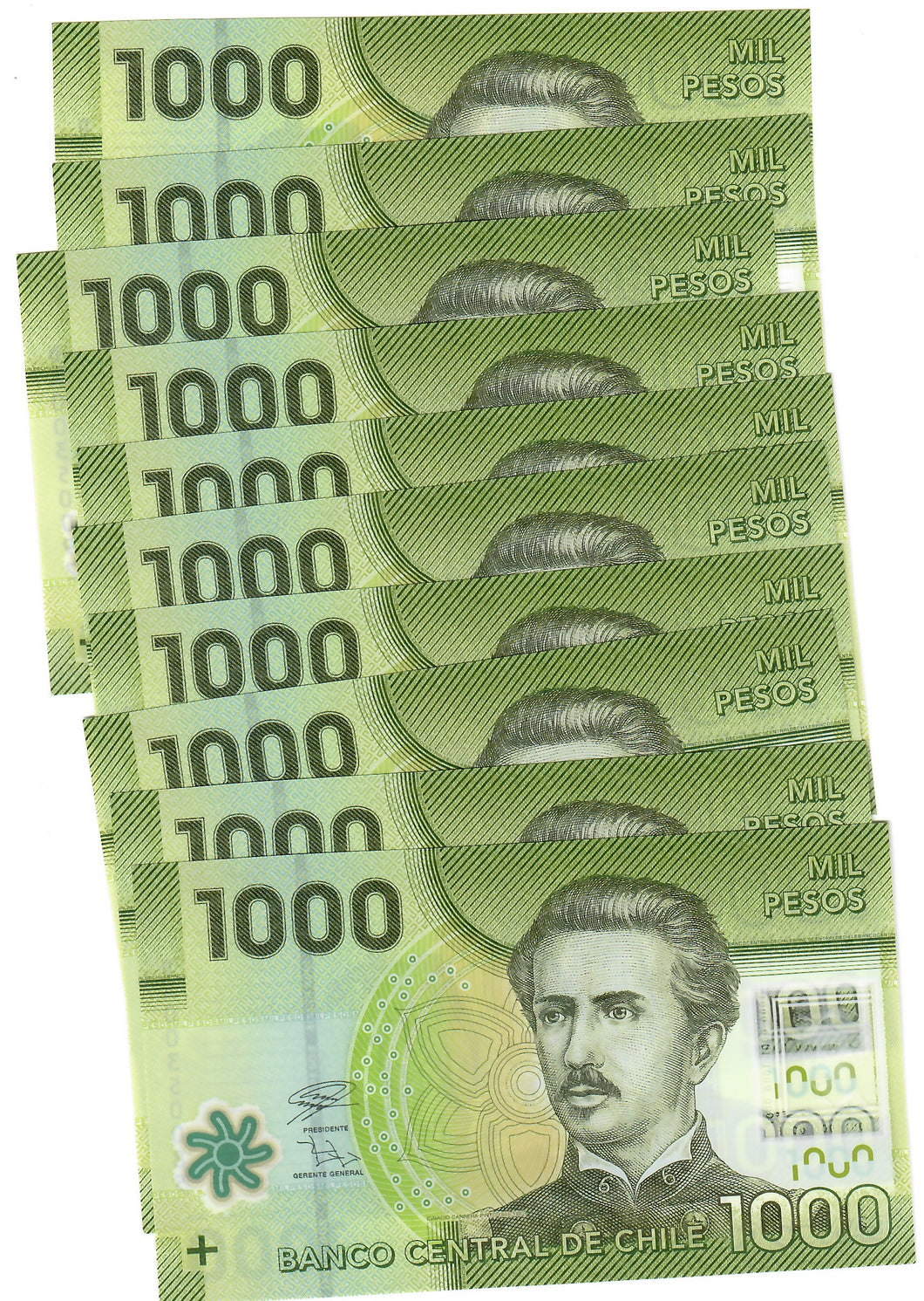Chile 10x 1000 Pesos 2020 UNC