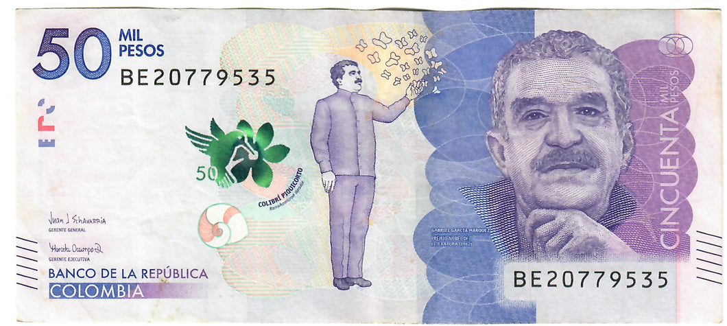 Colombia 50,000 Pesos 2018 F/VF