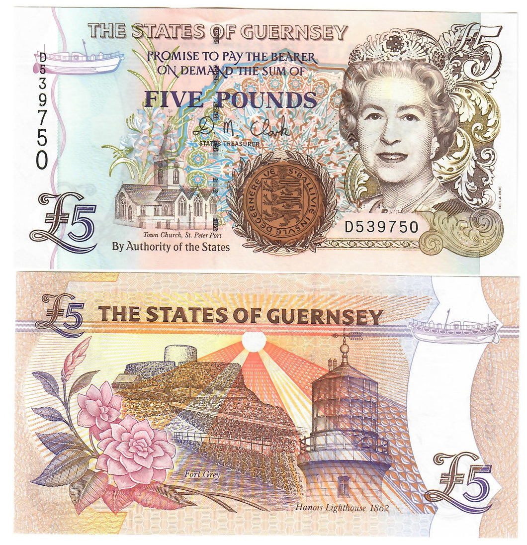 Guernsey 5 Pounds 2002 UNC 
