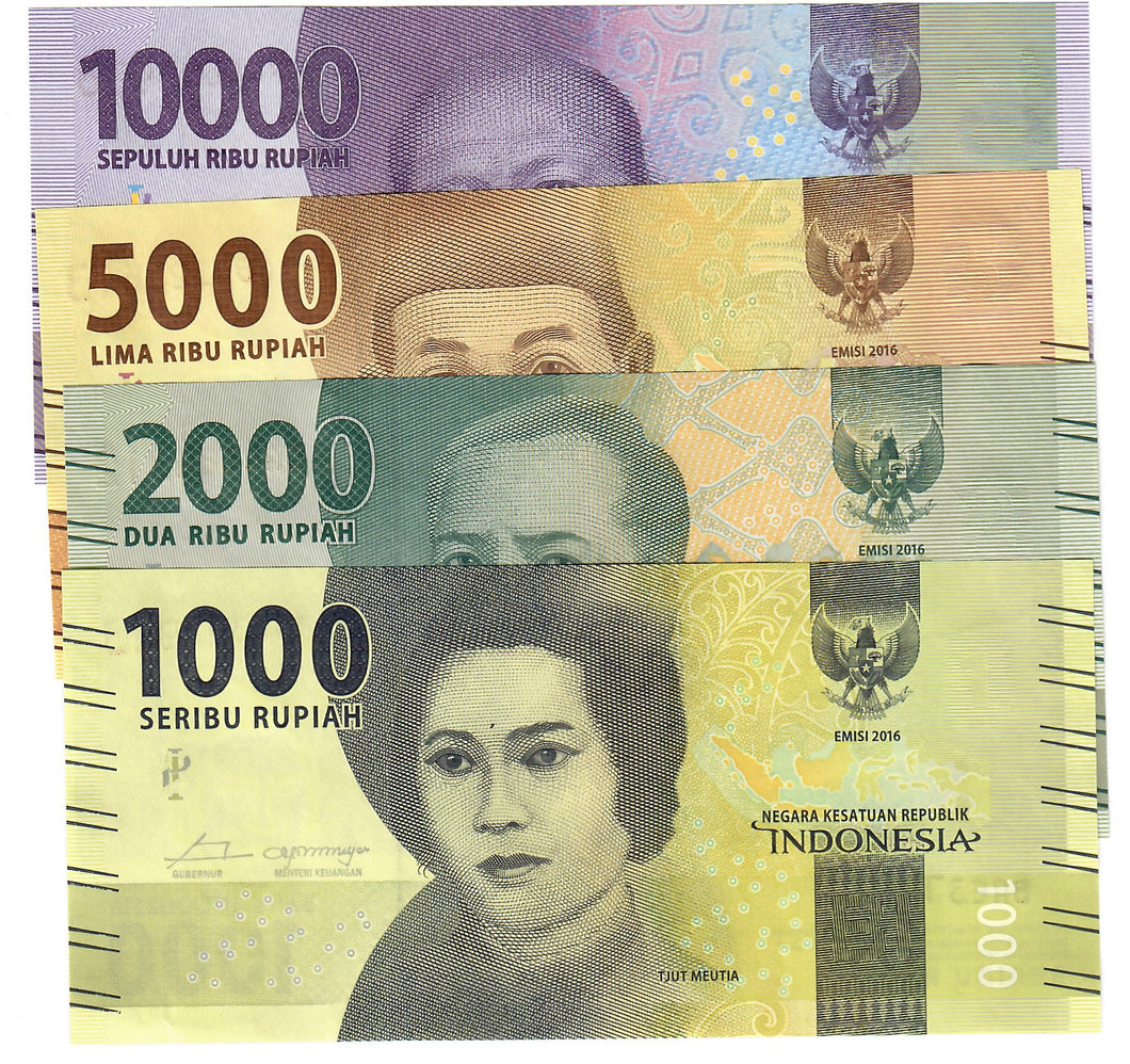 SET Indonesia 1000, 2000, 5000 & 10000 Rupiah 2016 UNC