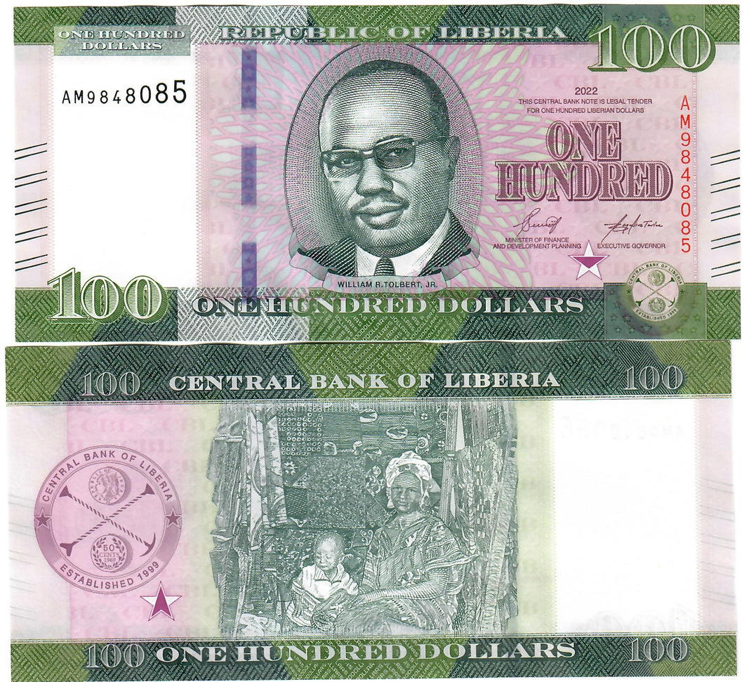 Liberia 100 Dollars 2022 (2023) UNC