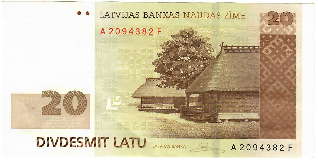 Latvia 20 Latu 2007 EF/aUNC