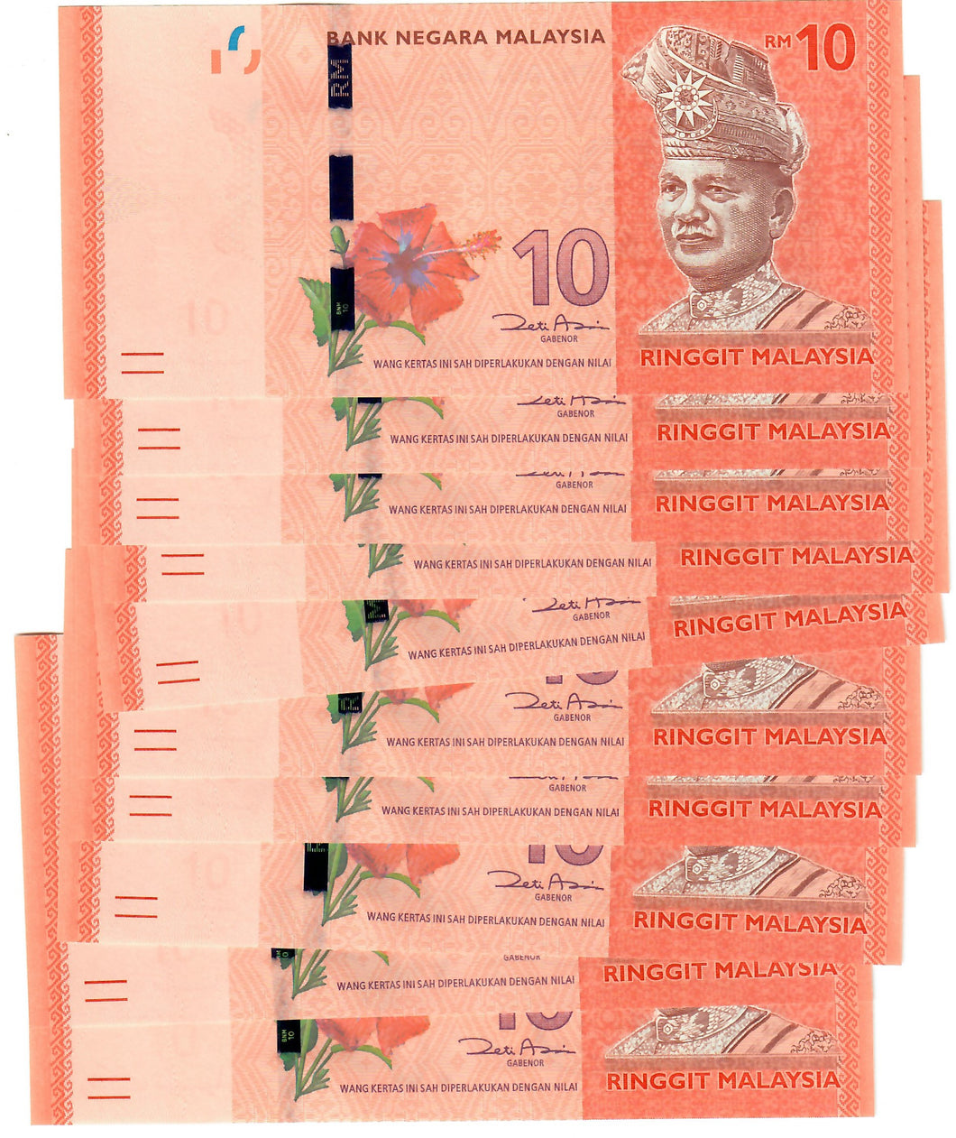 Malaysia 10x 10 Ringgit 2012 UNC