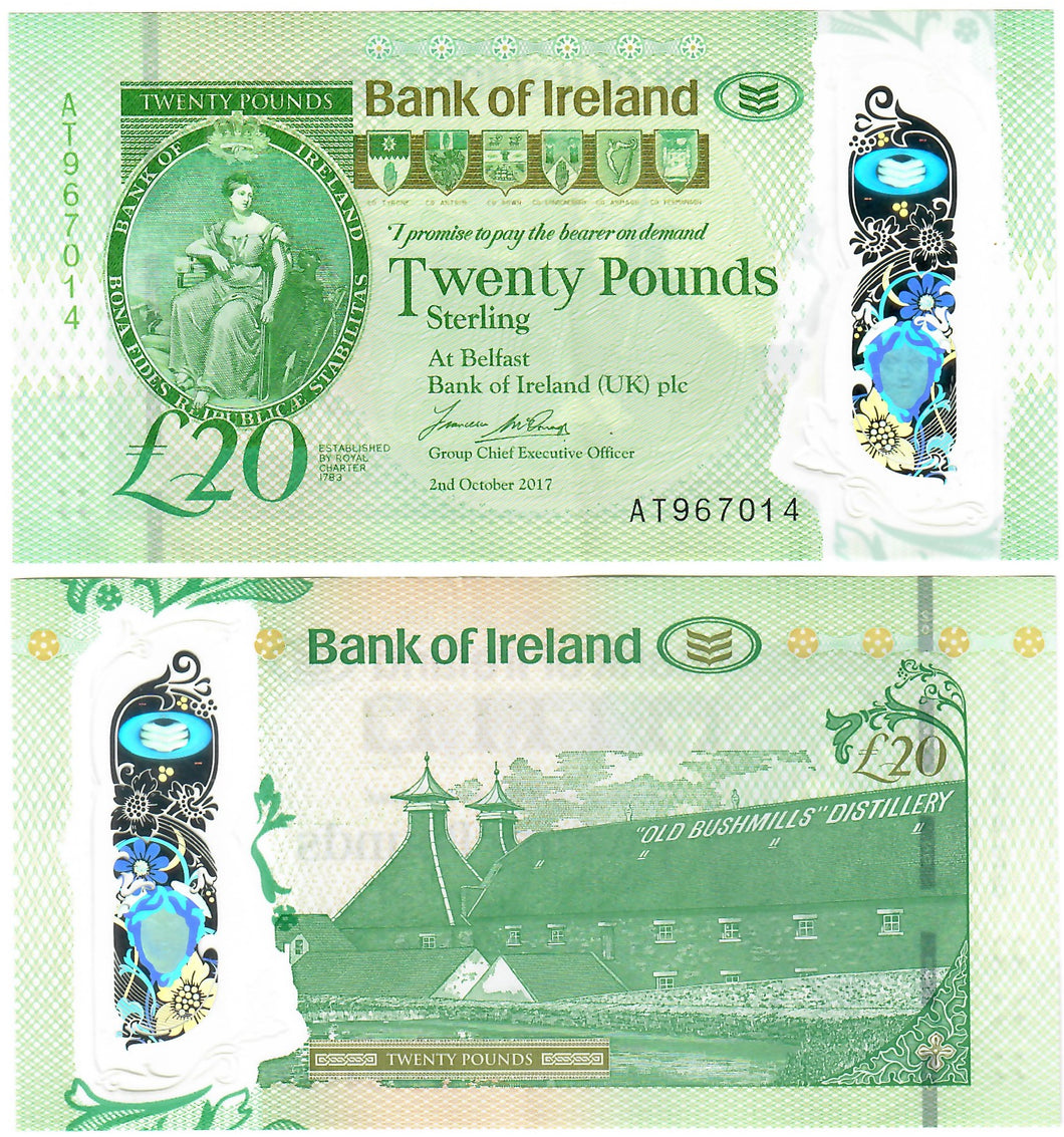 Northern Ireland 20 Pounds 2017 EF Bank of Ireland