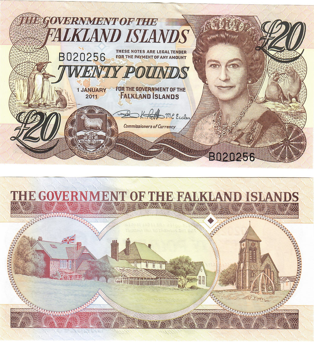 Falkland Islands 20 Pounds 2011 UNC