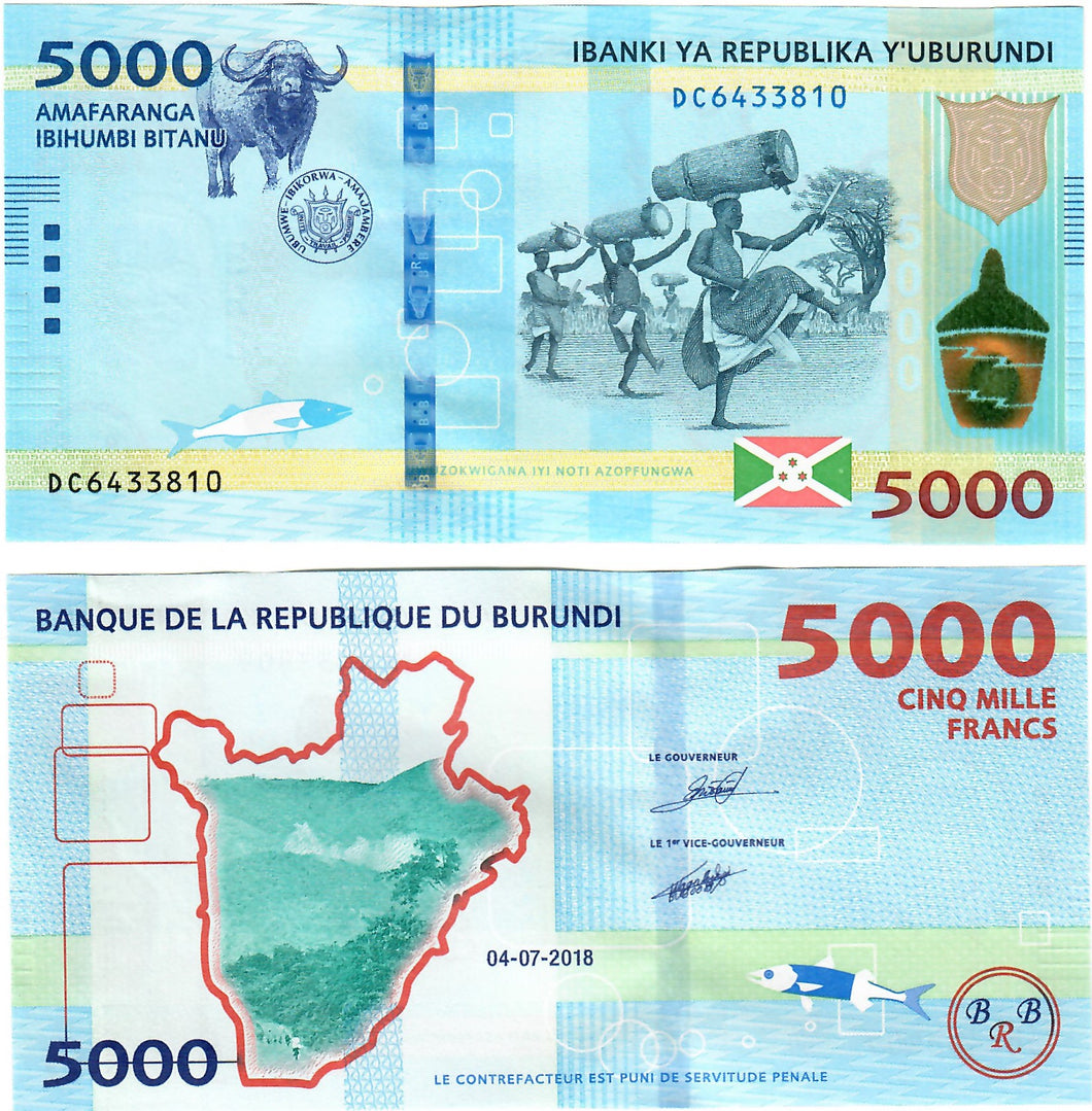 Burundi 5000 Francs 2018 UNC