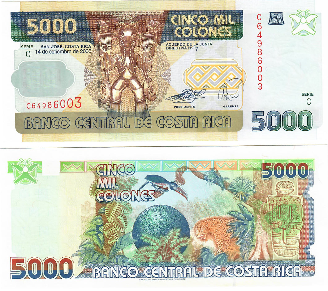 Costa Rica 5000 Colones 2005 UNC
