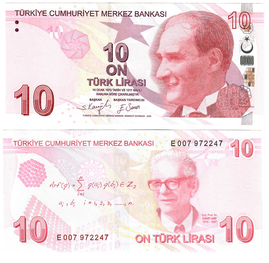 Turkey 10 Lira 2009 (2021) UNC 