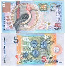 Load image into Gallery viewer, SET Suriname 5, 10 &amp; 25 Gulden (Guilders) 2000 UNC
