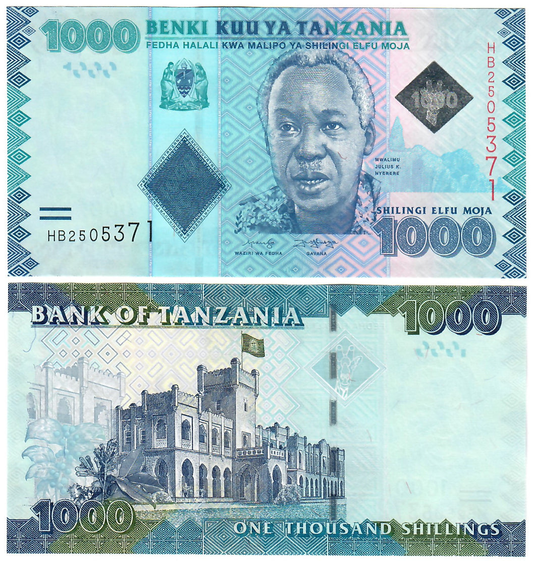Tanzania 1000 Shillings 2011 (2019) UNC