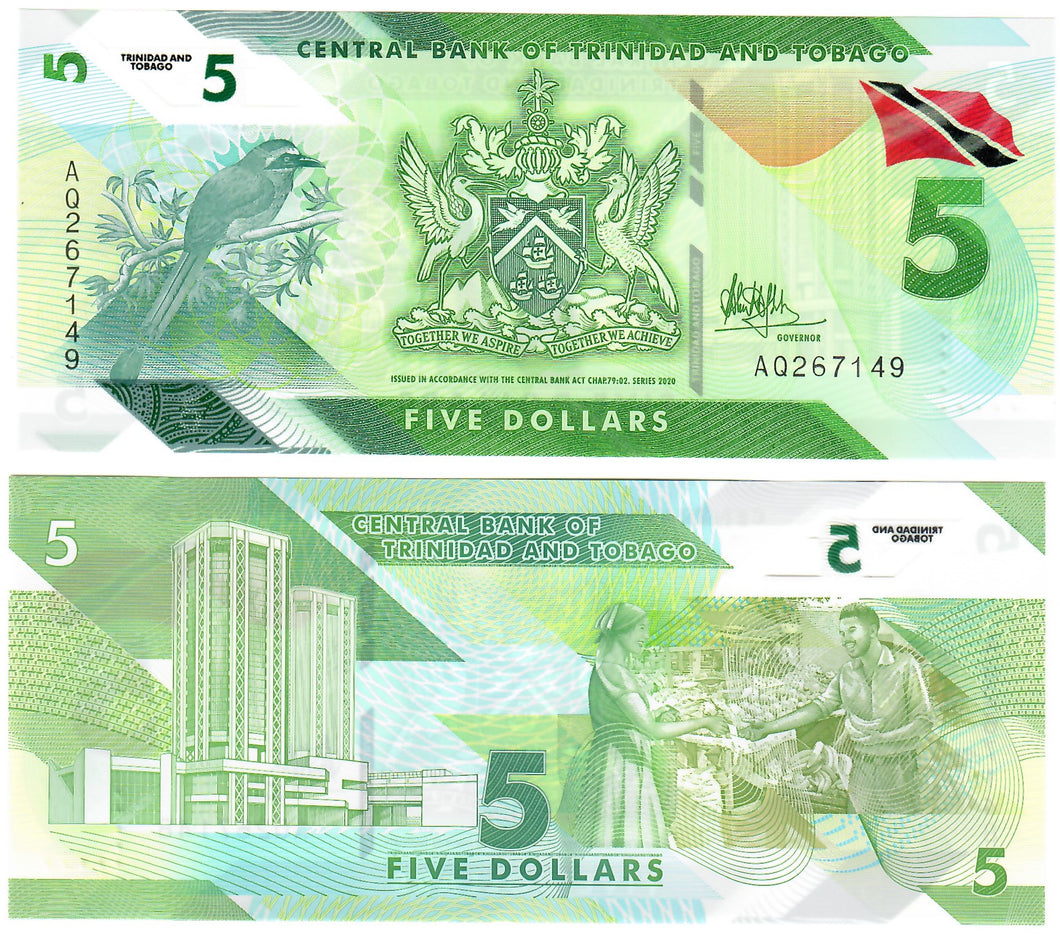 Trinidad and Tobago 5 Dollars 2020 UNC