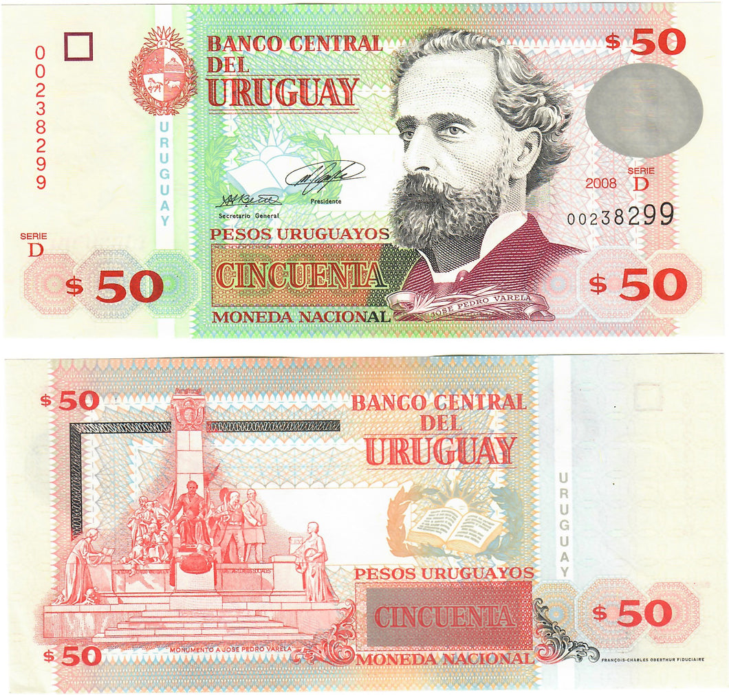 Uruguay 50 Pesos 2008 UNC