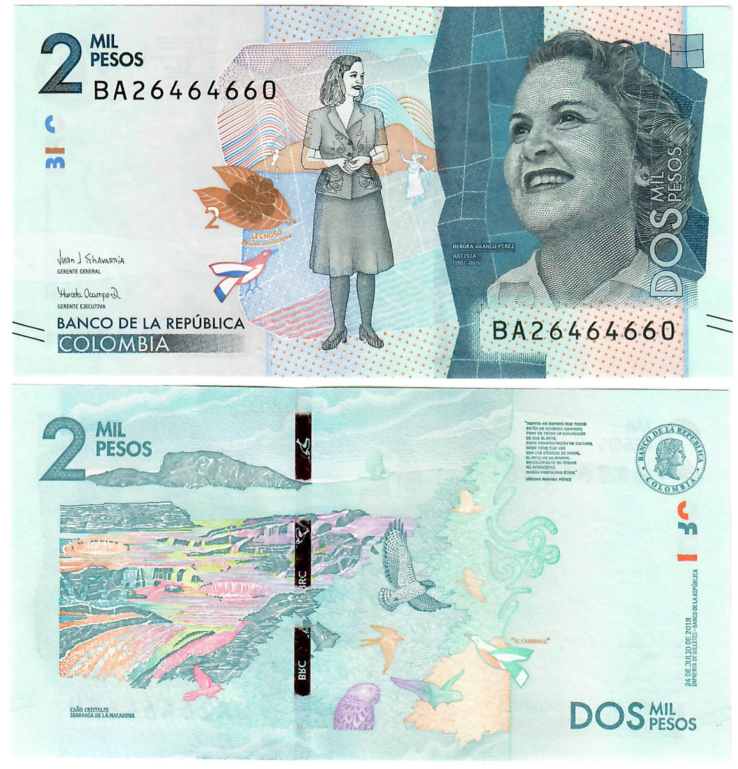 Colombia 2000 Pesos 2018 (2019) UNC