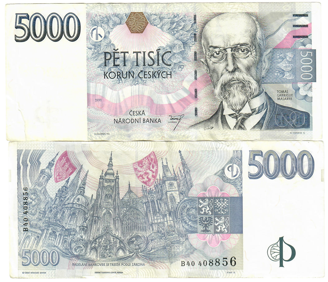 Czech Republic 5000 Korun 1999 VG/F