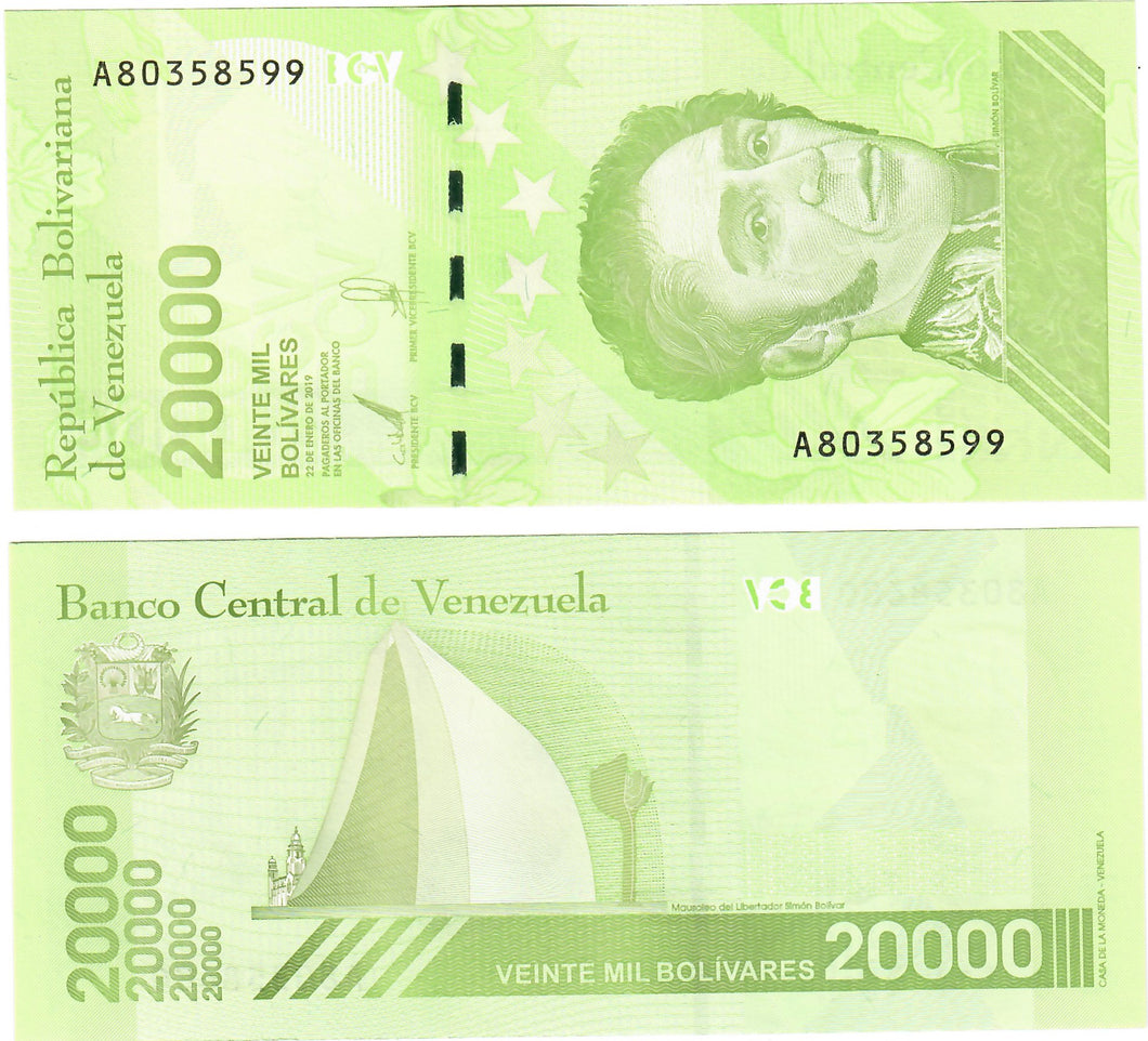 Venezuela 20,000 Bolivares 2019 UNC