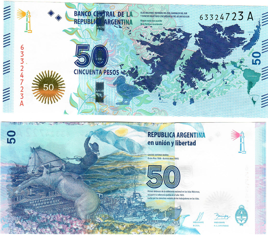 Argentina 50 Pesos 2015 UNC