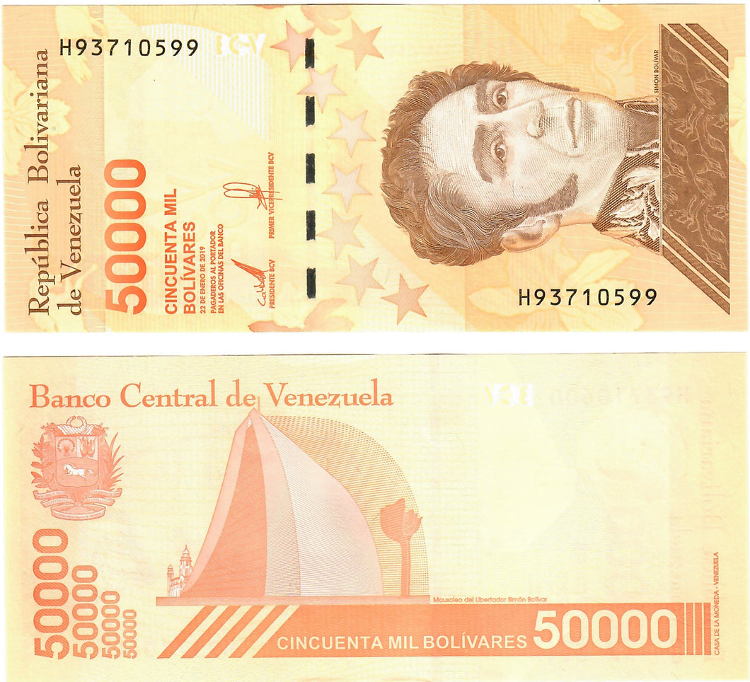 Venezuela 50,000 Bolivares 2019 UNC