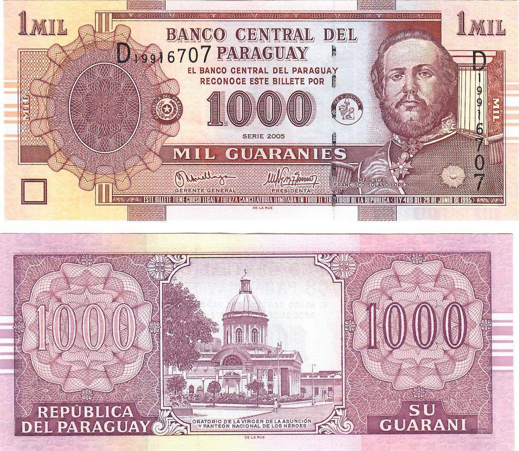 Paraguay 1000 Guaranies 2005 UNC