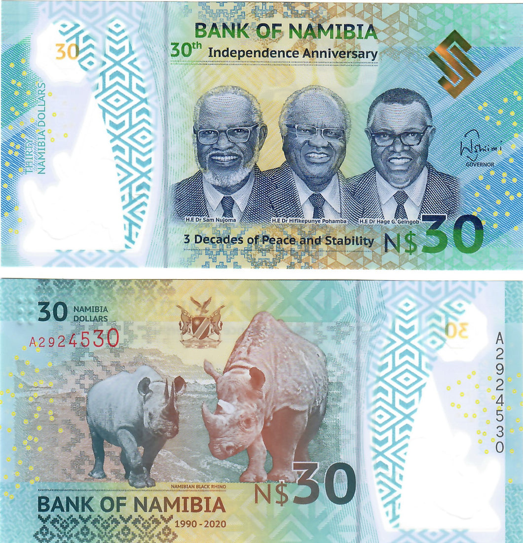 Namibia 30 Dollars 2020 (2021) UNC