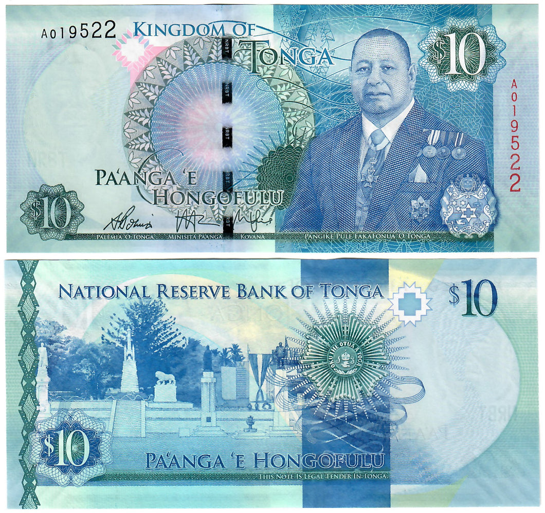 Tonga 10 Pa'anga 2015 UNC
