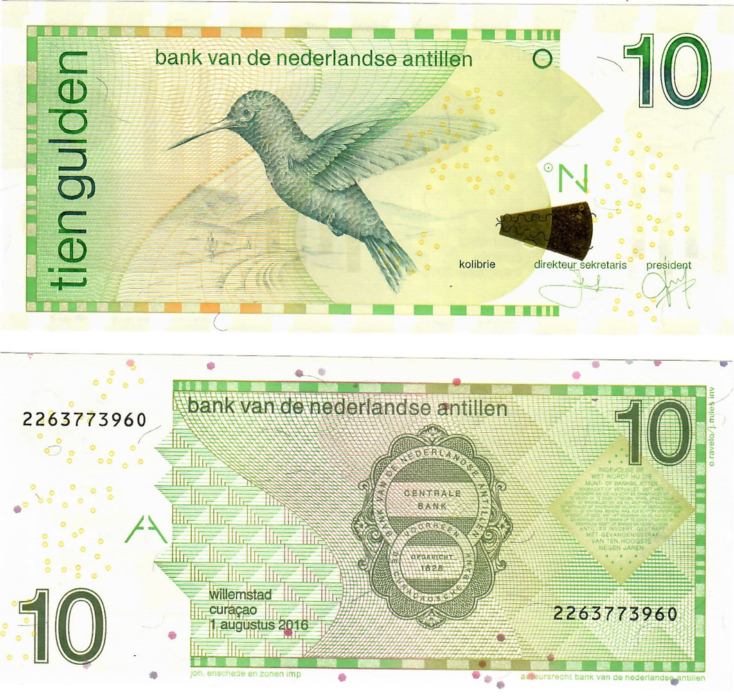 Netherlands Antilles 10 Gulden (Guilder) 2016 UNC