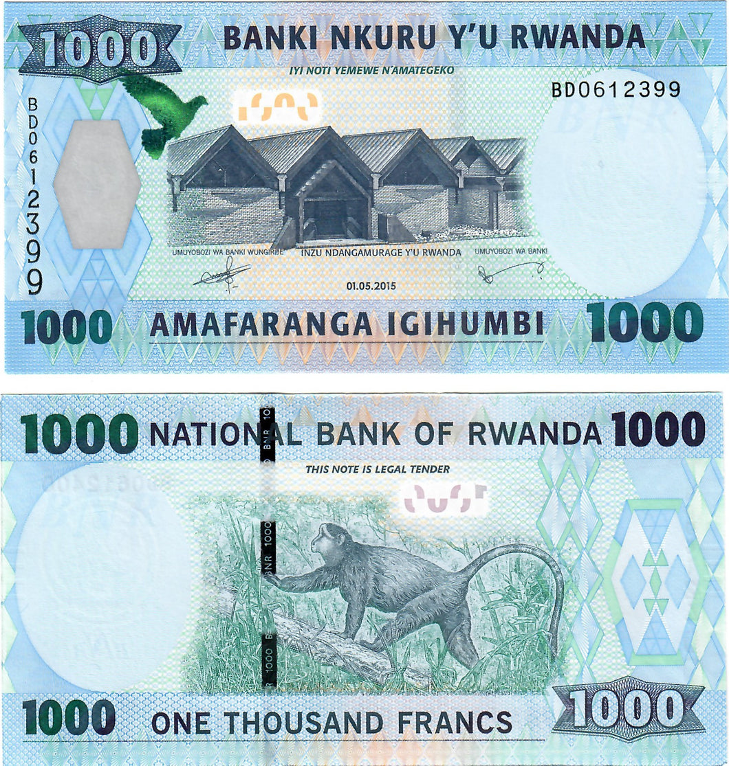 Rwanda 1000 Francs 2015 UNC