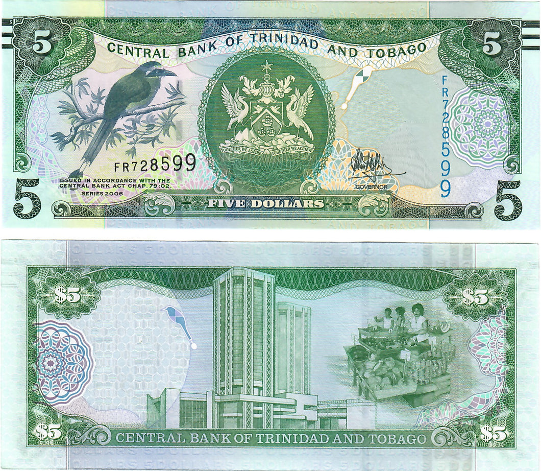 Trinidad and Tobago 5 Dollars 2017 UNC