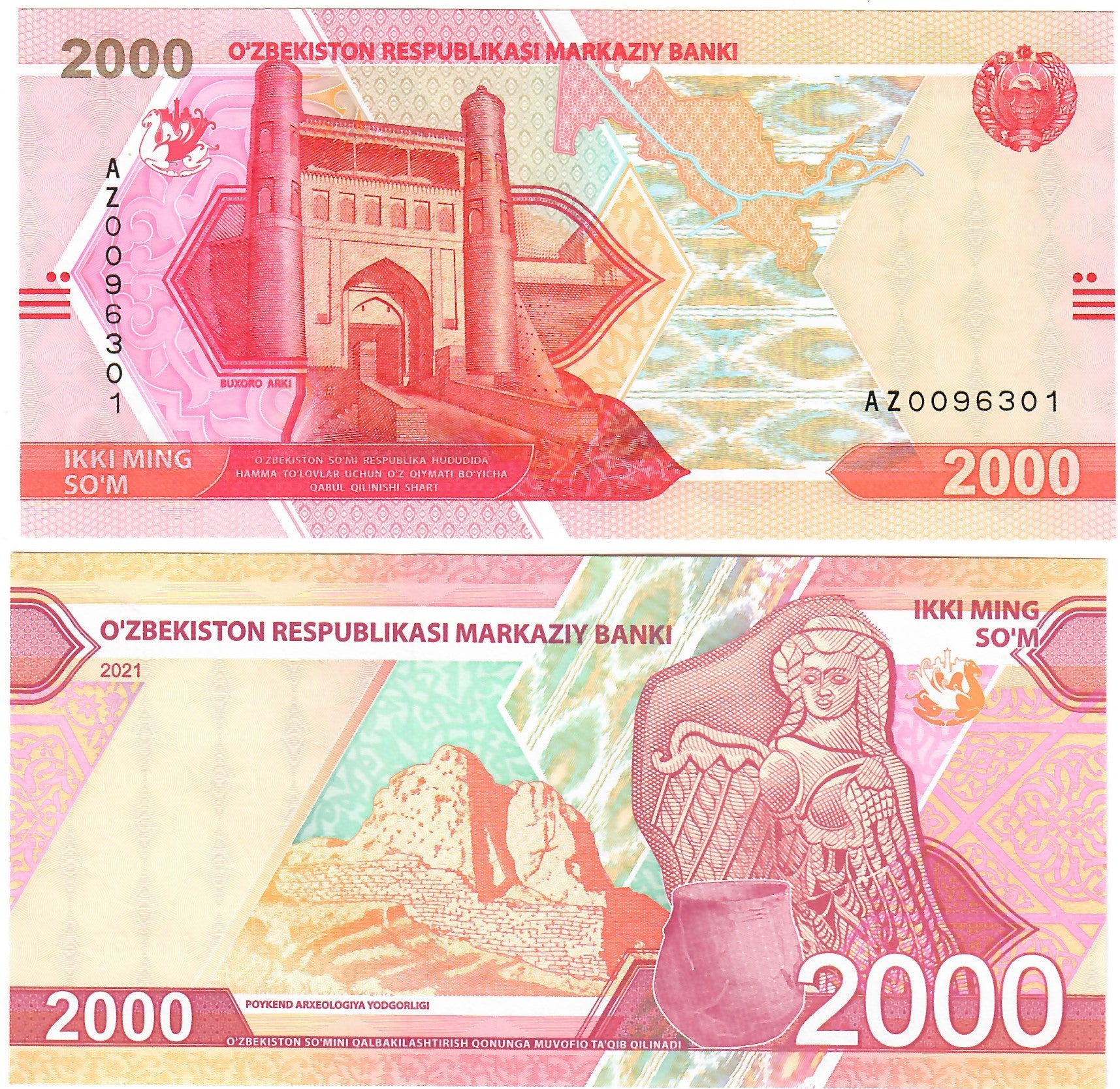 Uzbekistan 2000 Som 2021 UNC – Davenport-Banknotes-and-Coins